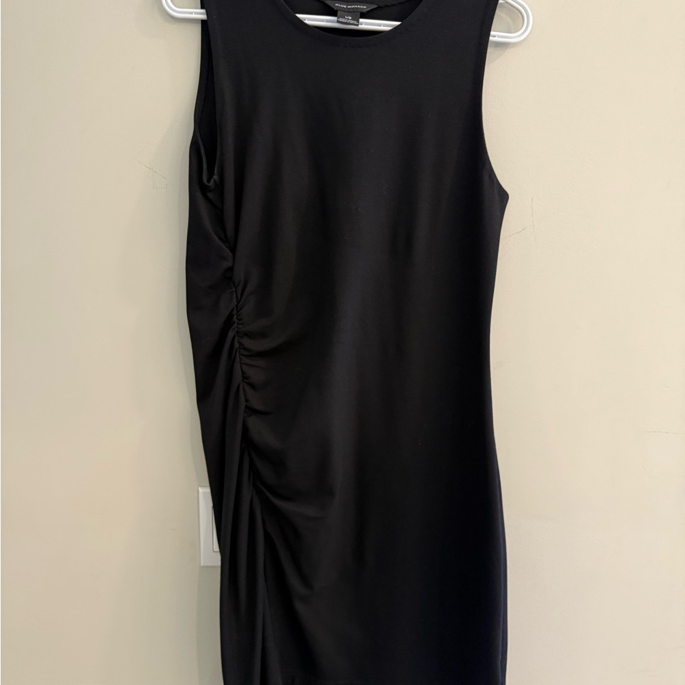 Club Monaco Black Ruched Mini Dress